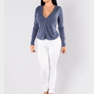 NWOT blue casual top